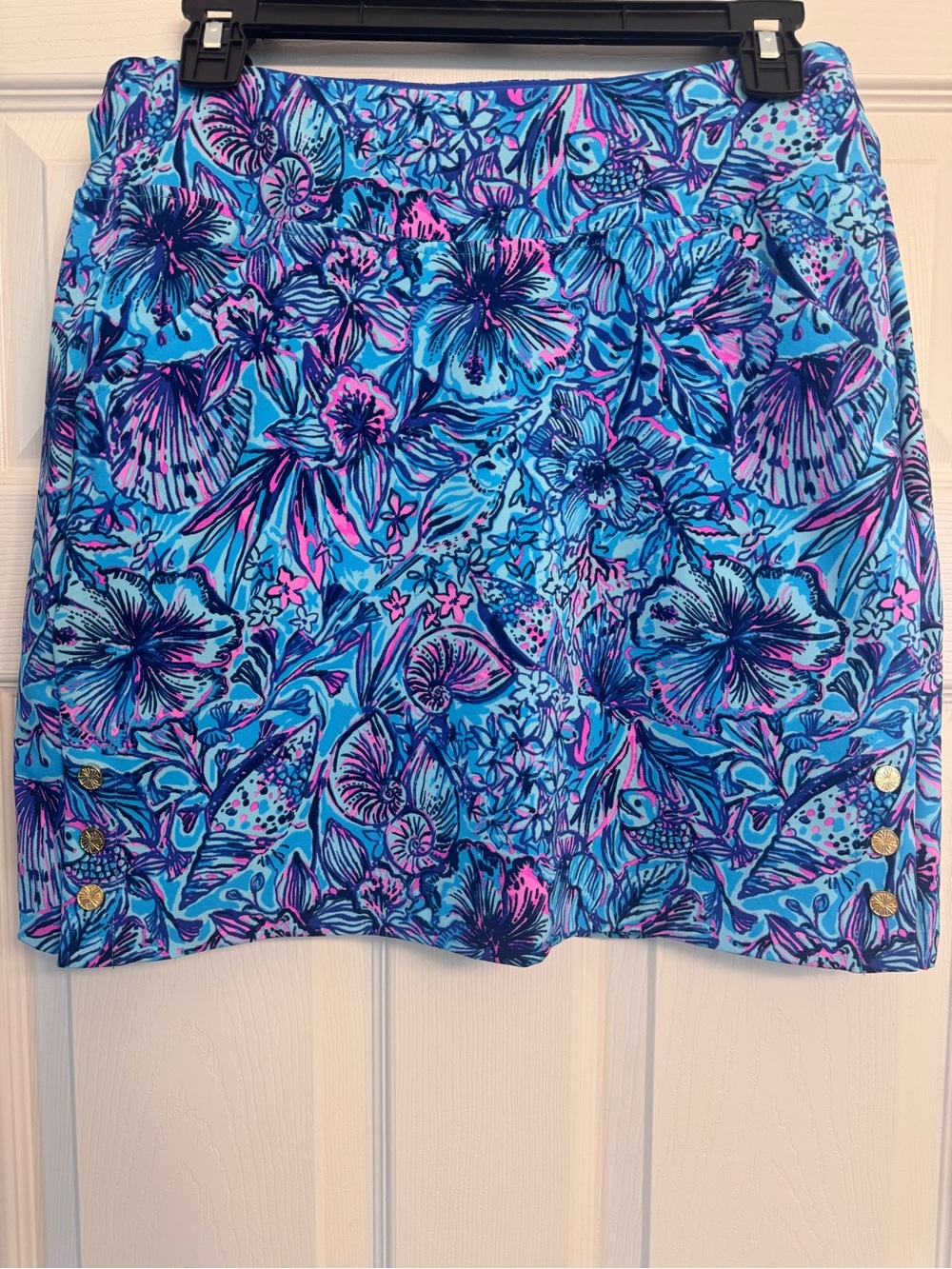 Lilly Pulitzer Luxletic Monica Skort in Breakwater Blue SHELLS N BELLS